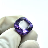 9.10 Ct Alexandrite Square Cushion Cut – Color-Change Gemstone on White Background